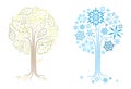 Vector oak tree in different seasons Royalty Free Stock Photo