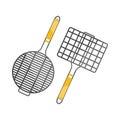 Vector object grill lattice for cooking. Royalty Free Stock Photo