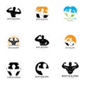 Vector object and Icons for Sport Label Gym Badge Fitness Logo Design