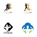 Vector object and Icons for Sport Label Gym Badge Fitness Logo Design