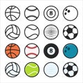 Vector Objects Spherical soccer balls for various sports events. Isolated on white background Royalty Free Stock Photo