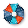 Vector octagon element for infographic. Royalty Free Stock Photo