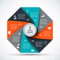 Vector octagon infographic. Royalty Free Stock Photo