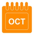 Vector october on monthly calendar orange icon Royalty Free Stock Photo