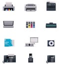 Vector office electronics icon set Royalty Free Stock Photo
