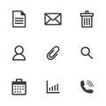 Vector office icon. Vector line icon. File mail trash can and other icon