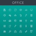 Vector Office Line Icons Royalty Free Stock Photo