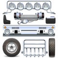 Vector Offroad Car Spares Royalty Free Stock Photo