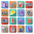 Vector Oil Industry Flat Icons Royalty Free Stock Photo