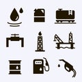 Vector Oil and petrol industry objects icons set Royalty Free Stock Photo