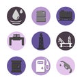 Vector Oil and petrol industry objects icons set Royalty Free Stock Photo