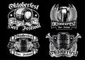 Oktoberfest badge collection in black and white