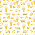Vector Oktoberfest seamless pattern beer fast illustration