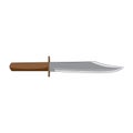 short wood hand bowie knife vector