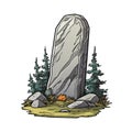 vector old cemetery, gravestone and headstone. RIP tombstone vector illustration on white background Royalty Free Stock Photo