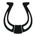 Vector old horseshoe black simple icon isolated on white