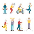 Vector old people activity