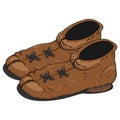 Footwear icon. Vector of old shoes, boots. Hand drawn men`s boots Royalty Free Stock Photo