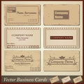 Vector old-style retro vintage business cards