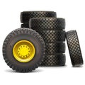 Vector Old Tractor Wheel Set Royalty Free Stock Photo