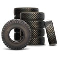 Vector Old Truck Tire Set Royalty Free Stock Photo