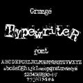 Vector old typewriter font. Vintage grunge letters. Old destroyed printed letters. Royalty Free Stock Photo