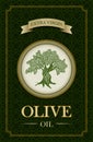 Vector olive oil label design.