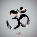 Vector: om symbol with brushwork