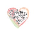 Vector ombre print. Watercolor heart