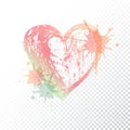 Vector ombre print. Watercolor heart