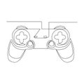 Vector one Continuous line art drawing of game controller or gamepads minimalist pro illustration