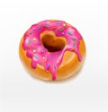 Vector one donut glazed with pink caramel sprinkles (element fo