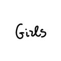 Vector one simple lettering girls hand drawn.Illustration of support and solidarity