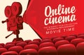 Banner for online cinema with old movie projector