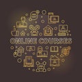 Vector Online Courses round golden linear illustration