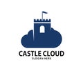 Vector stronghold castle cloud online cloud storage logo design