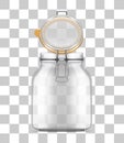 Vector open Bale Glass Jar with Swing Top Lid isolated on transparent background.