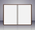 Vector open blank notebook and reminder note.