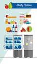 Vector open fridge full of healthy fresh Royalty Free Stock Photo