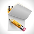 Vector open notepad with pencil XXL icon Royalty Free Stock Photo