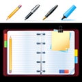 Vector open personal organizer Royalty Free Stock Photo