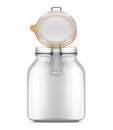 Vector open Bale Glass Jar with Swing Top Lid