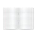 Vector opened realistic lined ruled school copybook with red margins