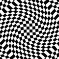 Vector optical illusion black and white twisted stripes abstract background Royalty Free Stock Photo