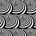 Vector optical spinning top pattern with multiply repeating black and white circles