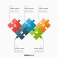 Vector 5 options infographic template with puzzle sections Royalty Free Stock Photo