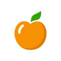 Vector orange apple icon on white background Royalty Free Stock Photo