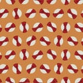 Vector orange bow ties polka dot seamless repeat pattern. Suitable for gift wrap, textile and wallpaper. Royalty Free Stock Photo