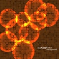 Vector orange bubbles background squares