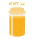 Vector orange jam in mason jar, canned